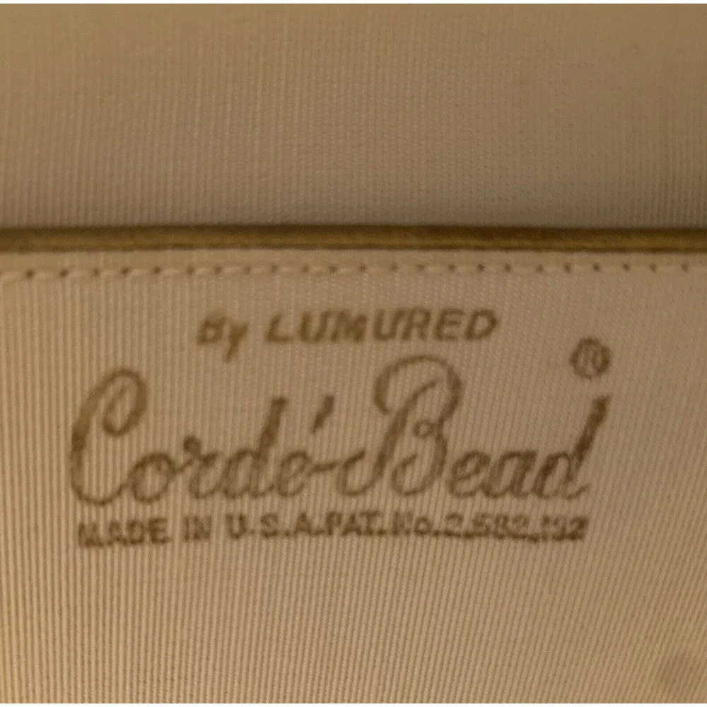 Vintage Cream Beaded Tote with Matching Coin Purse - Gold Hardware